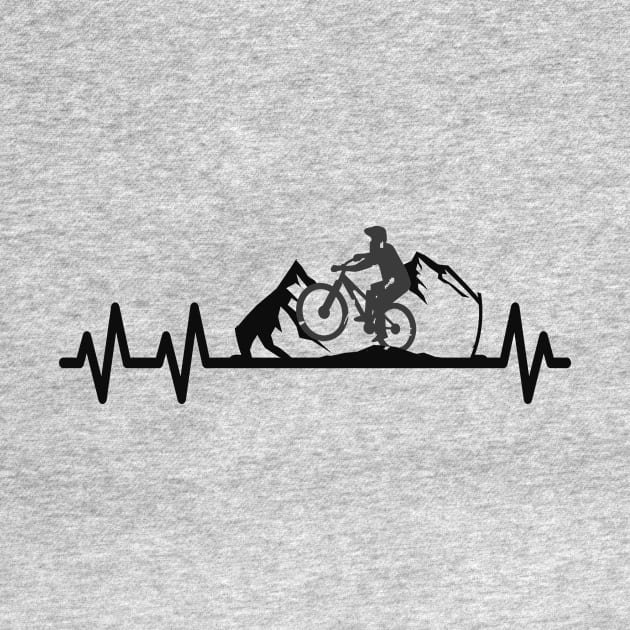 Mountain Bike Heartbeat Pulse Cyclist by Foxxy Merch